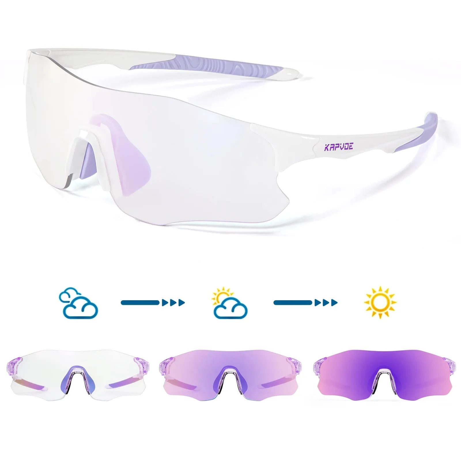 2023 Kapvoe Red Photochromic Running Sunglasses Sports for Men Blue Marathon Cycling Glasses Mountain Bicycle Goggles Eyewear