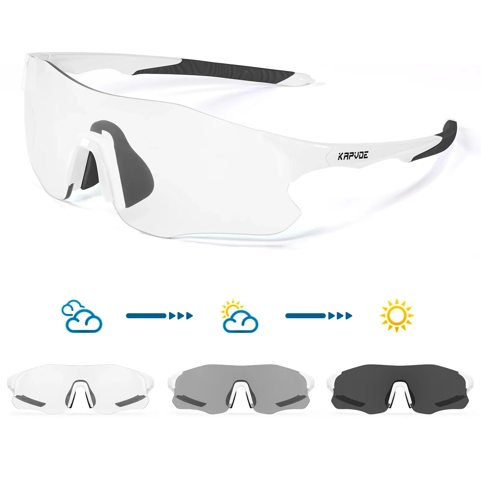 2023 Kapvoe Red Photochromic Running Sunglasses Sports for Men Blue Marathon Cycling Glasses Mountain Bicycle Goggles Eyewear