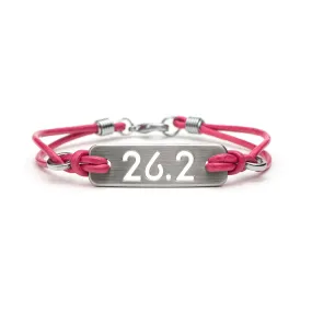 26.2 Marathon Leather Running Bracelet - Pink or Black Leather