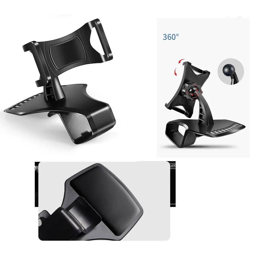 3 in 1 Car GPS Smartphone Holder: Dashboard / Visor Clamp   AC Grid Clip for Gionee M2, Marathon M2 - Black