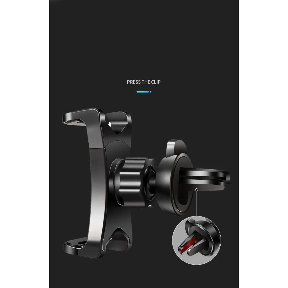 3 in 1 Car GPS Smartphone Holder: Dashboard / Visor Clamp   AC Grid Clip for Gionee M2, Marathon M2 - Black