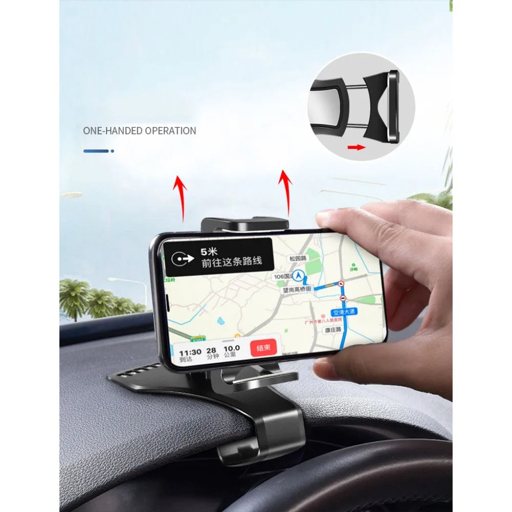 3 in 1 Car GPS Smartphone Holder: Dashboard / Visor Clamp   AC Grid Clip for Gionee M2, Marathon M2 - Black
