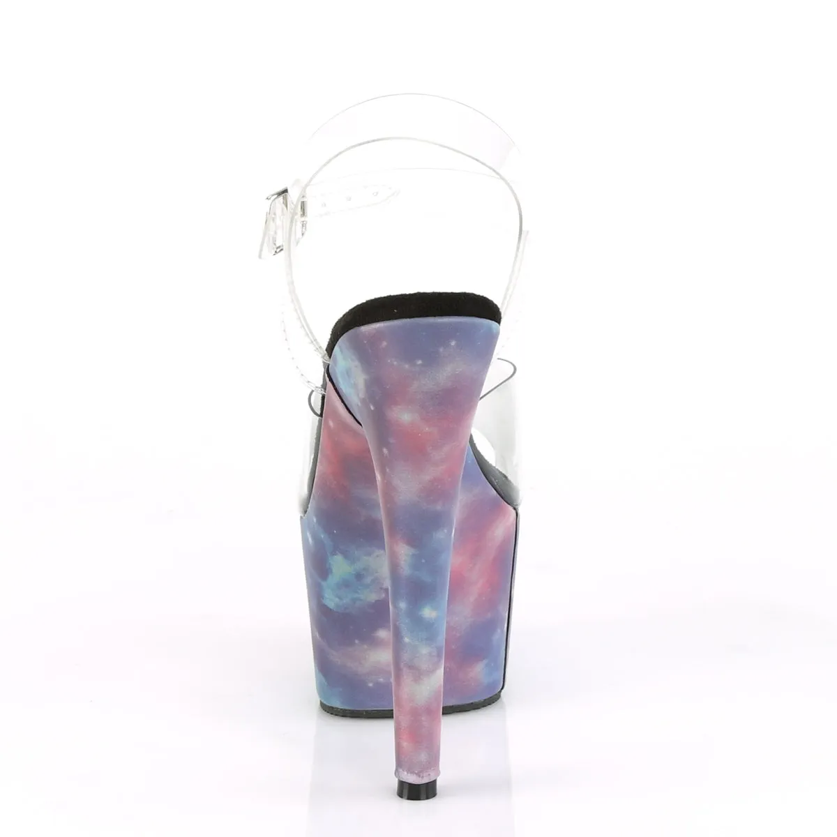 ADORE-708REFL Pleaser 7 Inch Purple-Blue Galaxy UV Pole Dancing Heels