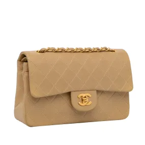 Chanel Classic Double Flap Small Beige Lambskin Gold