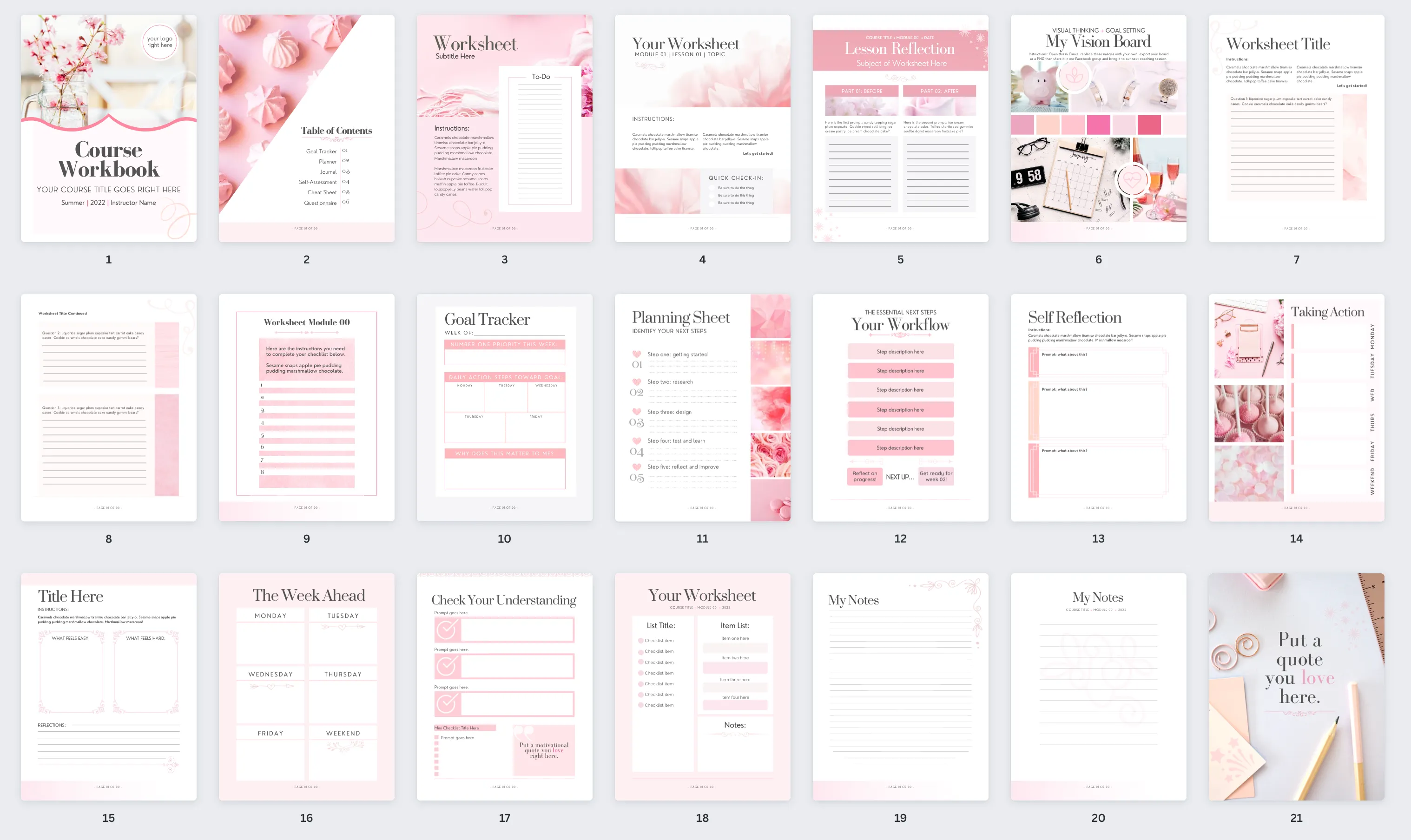 Creative Course Workbook Template