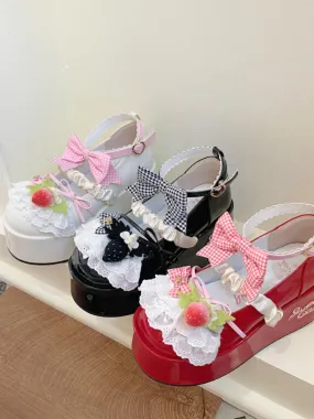 Cute Strawberry Platform Shoes