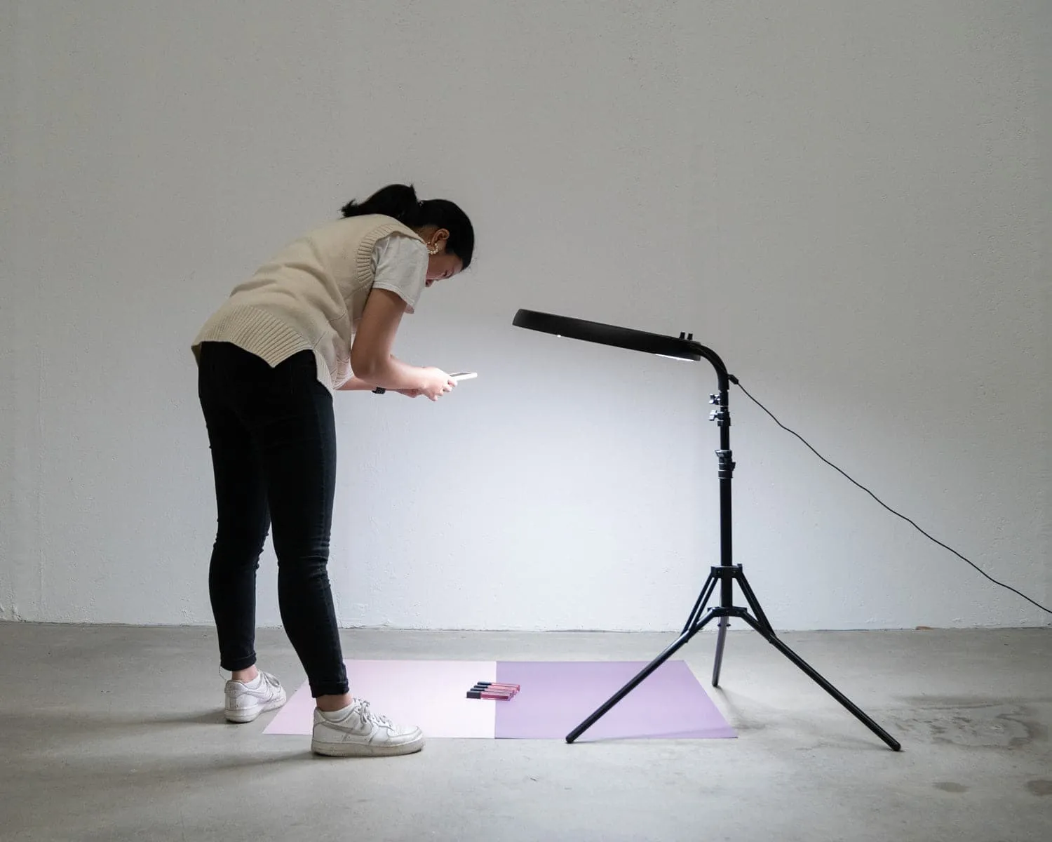 Flat Lay Instagram Backdrop - Duo 'Violet Crush' (56cm x 87cm)