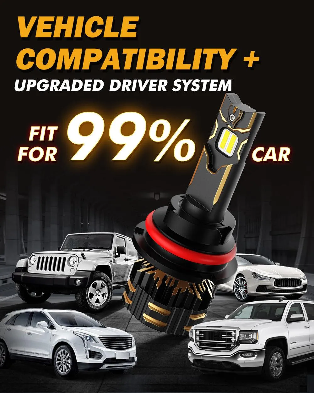 🔥For 2000-2004 Volkswagen Jetta 9007/HB5 LED Headlight Bulbs New GX Series 25000LM 120W 6500K Cool White