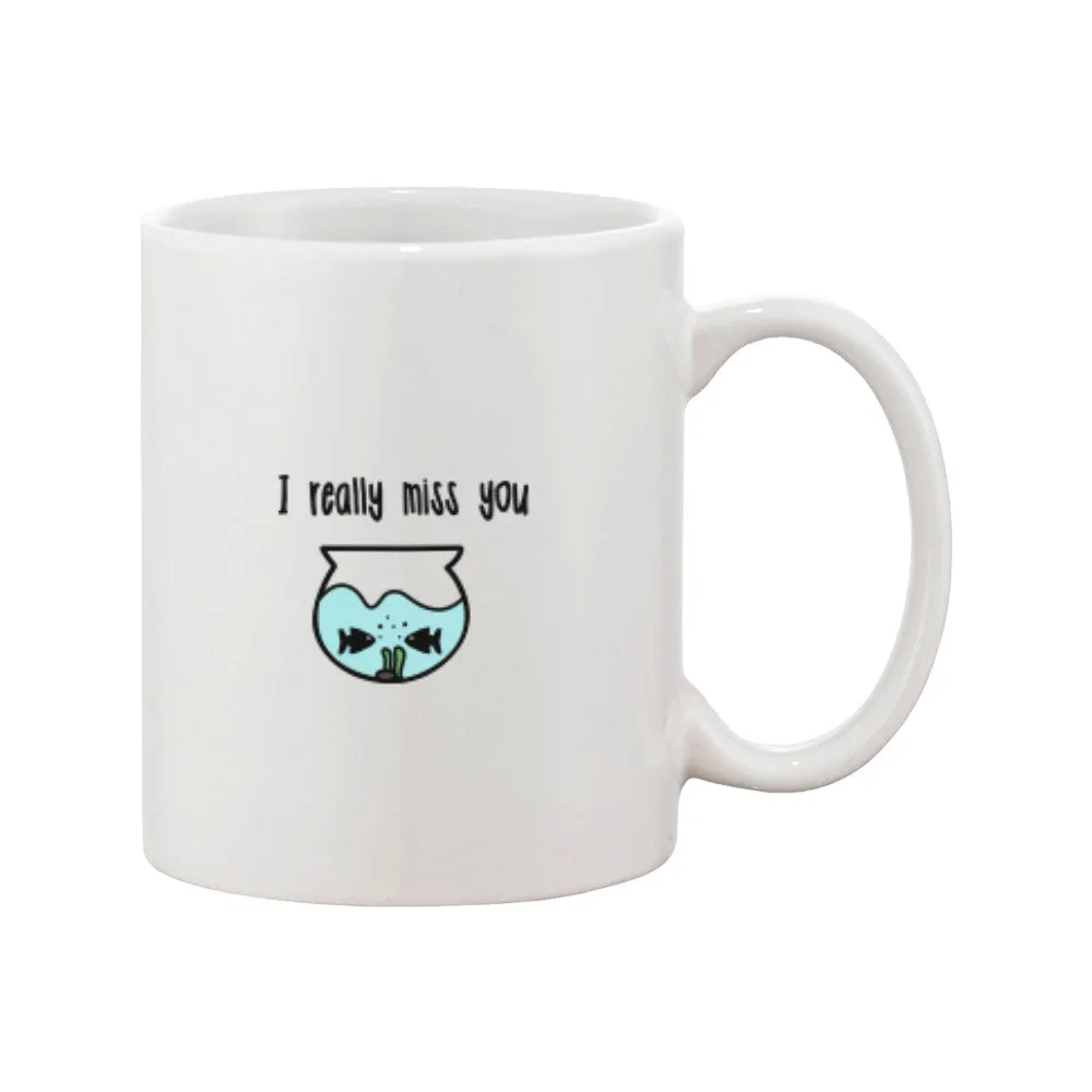 Long Distance Relationship Ceramic Mugs Cute Gift Idea - I Really Miss You
