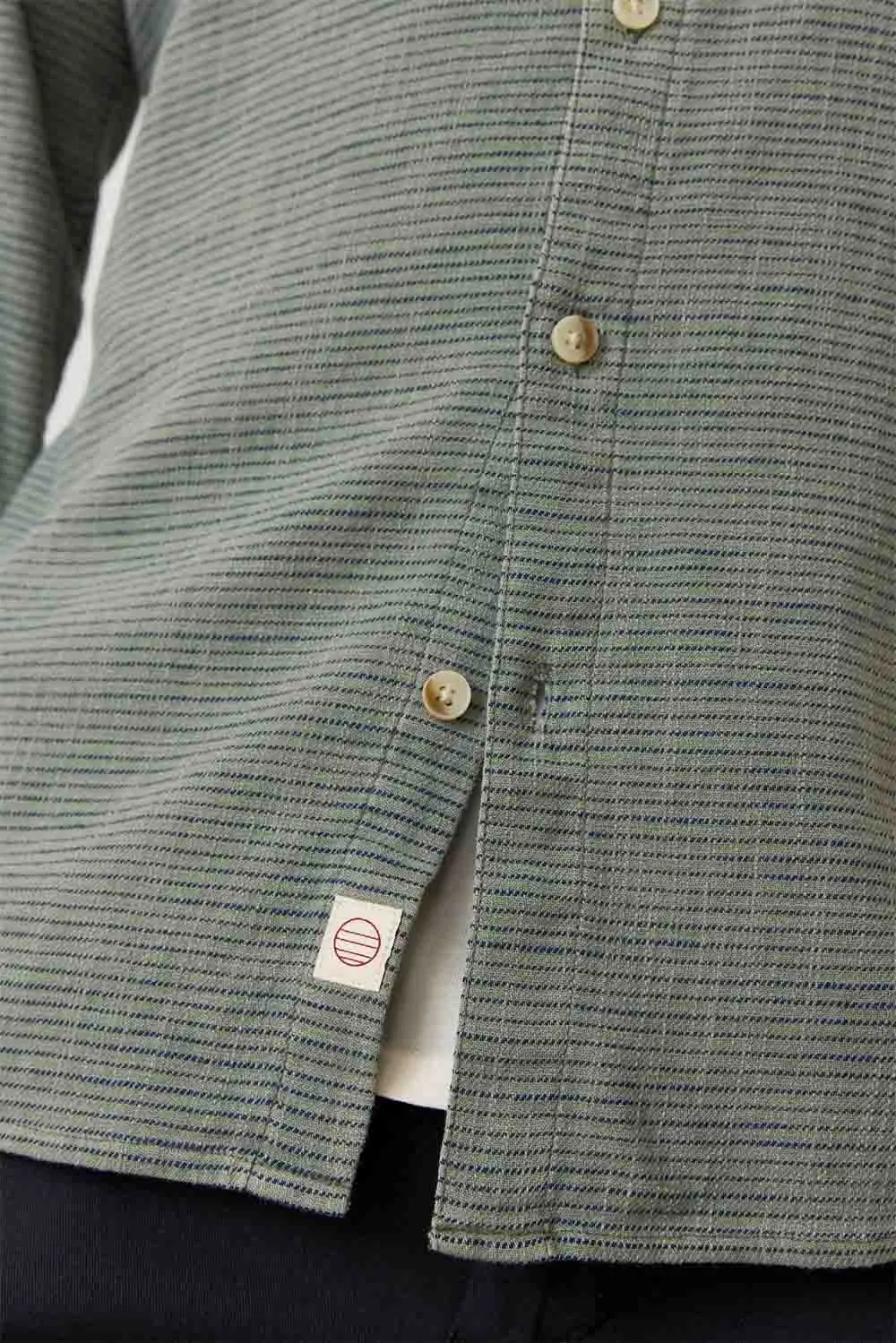 LS CLASSIC SELVAGE SHIRT Agave Navy Stripe