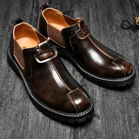 men dress shoes leather casual shoes waterproof casual shoes