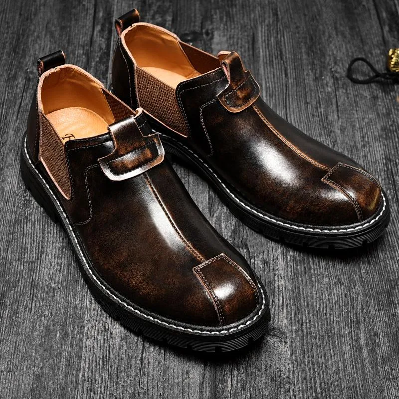 men dress shoes leather casual shoes waterproof casual shoes