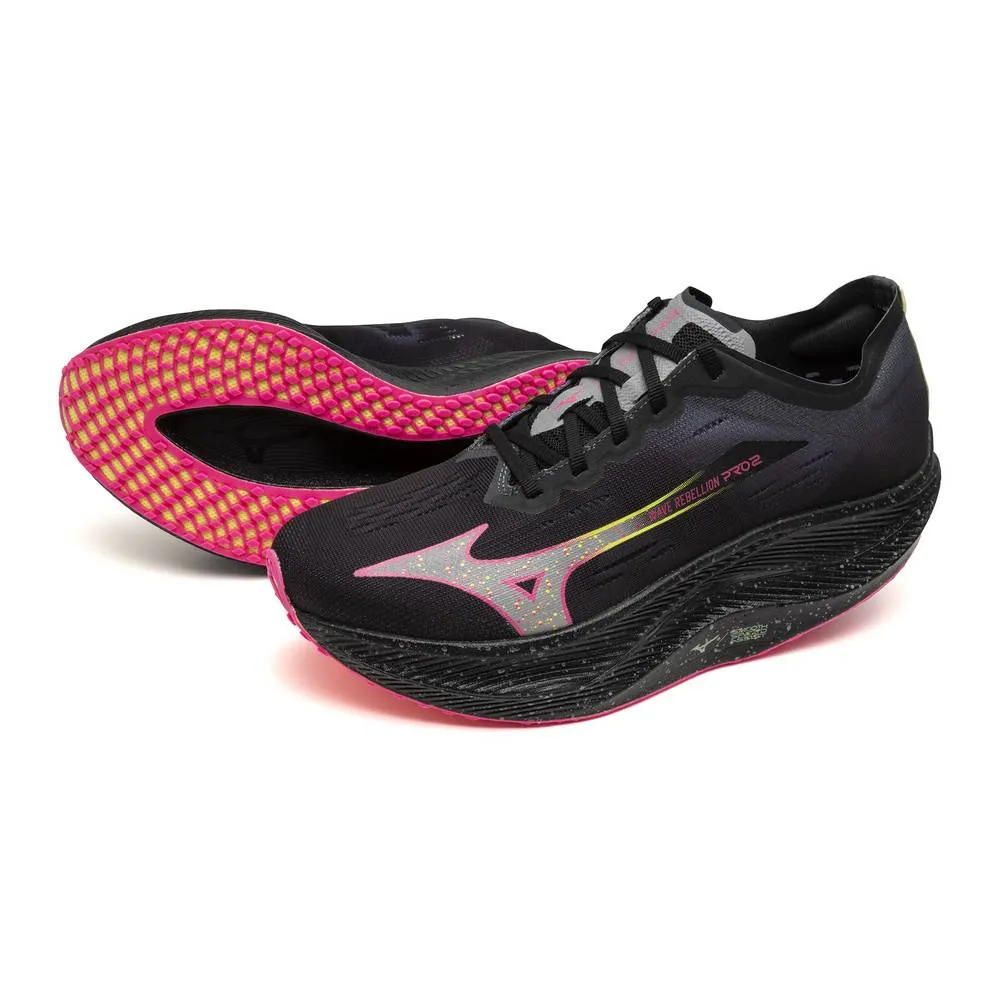 Mizuno Wave Rebellion Pro 2 (Unisex) - Black/Silver/Pink Tetra