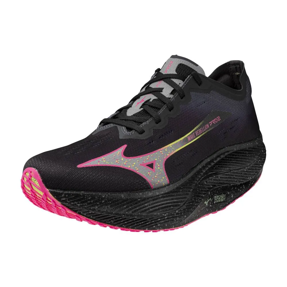 Mizuno Wave Rebellion Pro 2 (Unisex) - Black/Silver/Pink Tetra