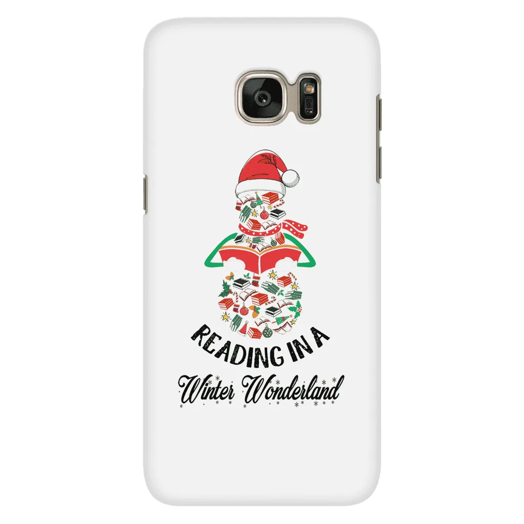 "Reading in a winter wonderland" Phone case