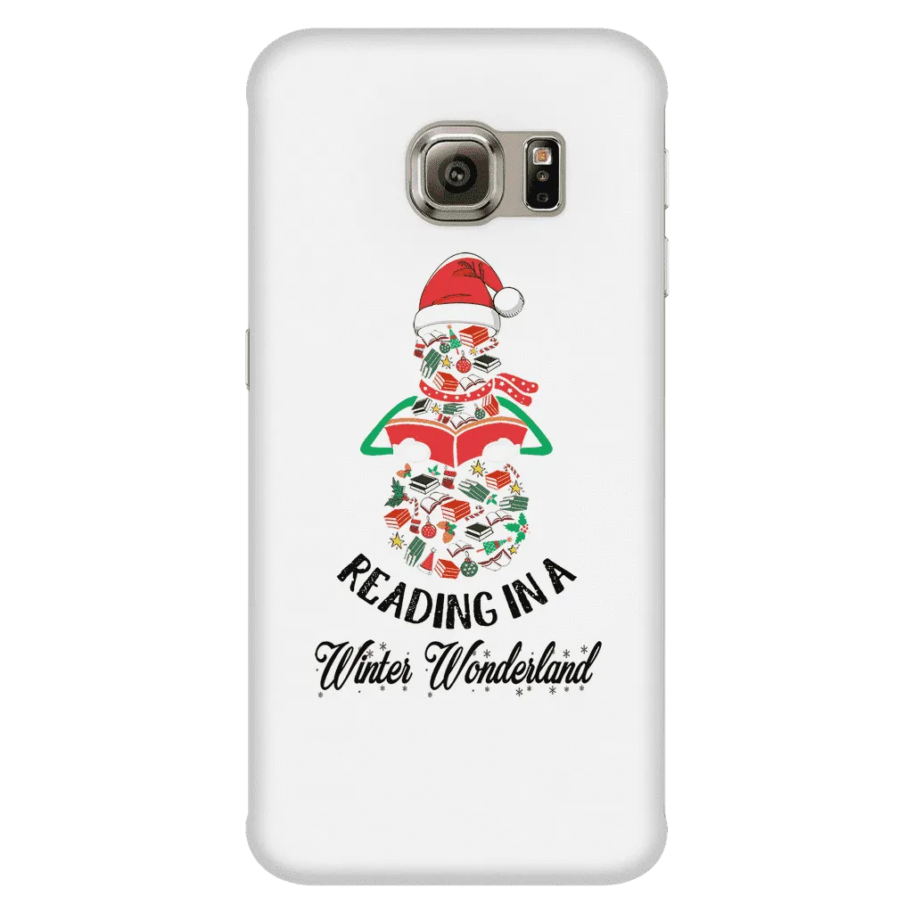 "Reading in a winter wonderland" Phone case