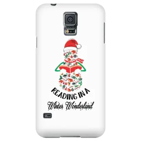 "Reading in a winter wonderland" Phone case