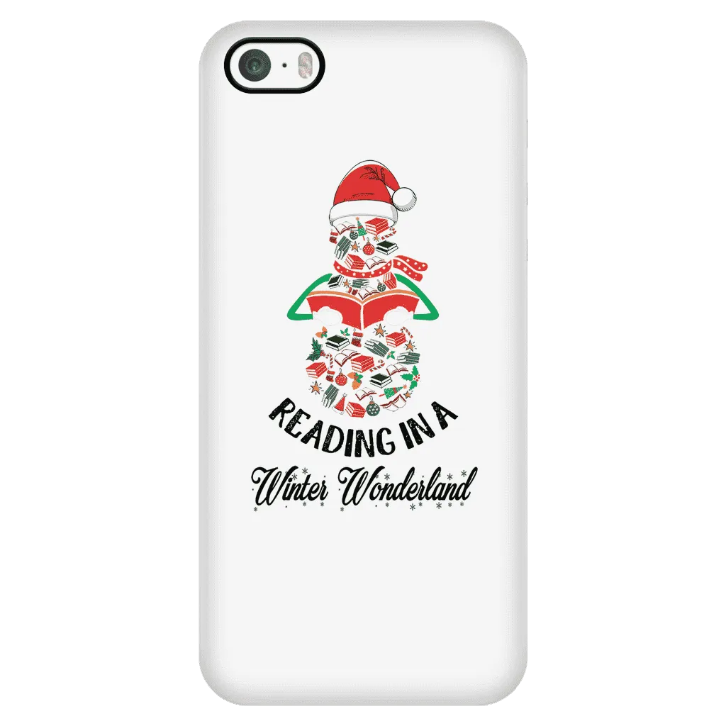 "Reading in a winter wonderland" Phone case