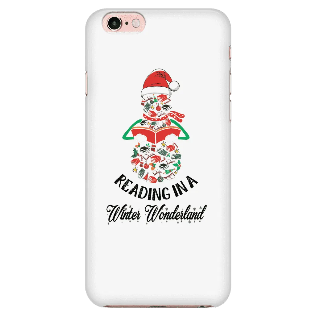 "Reading in a winter wonderland" Phone case