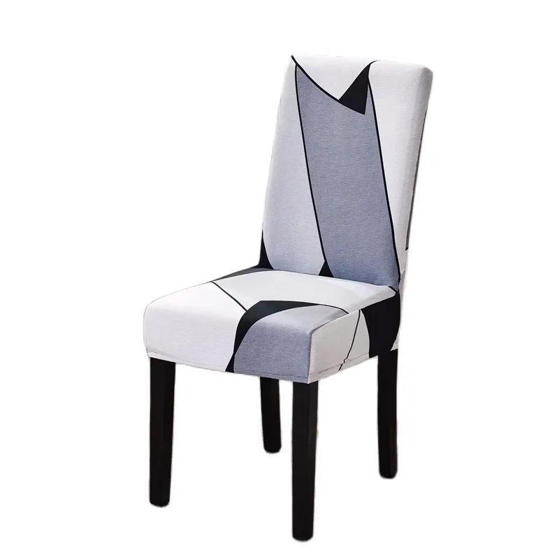 Slipcover Geometric Spandex Chair Covers Printed Elastic Seat Cover Slipcovers For Dining Room Wedding Banquet Hotel Kitchen Office Plain