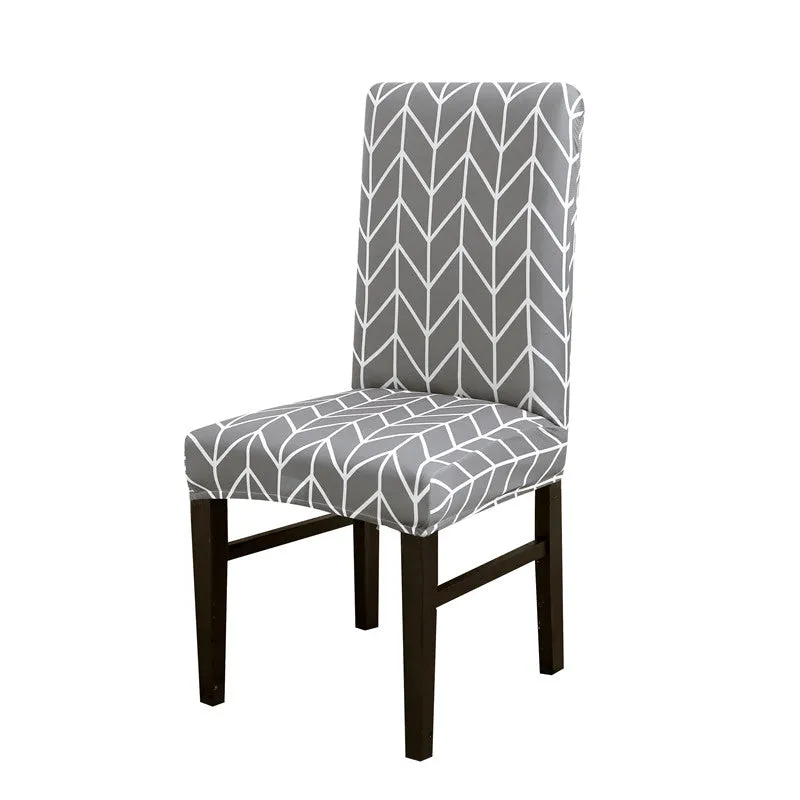 Slipcover Geometric Spandex Chair Covers Printed Elastic Seat Cover Slipcovers For Dining Room Wedding Banquet Hotel Kitchen Office Plain