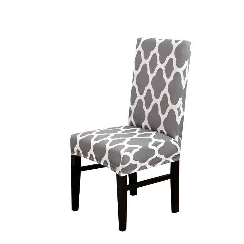 Slipcover Geometric Spandex Chair Covers Printed Elastic Seat Cover Slipcovers For Dining Room Wedding Banquet Hotel Kitchen Office Plain