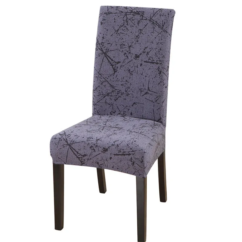 Slipcover Geometric Spandex Chair Covers Printed Elastic Seat Cover Slipcovers For Dining Room Wedding Banquet Hotel Kitchen Office Plain