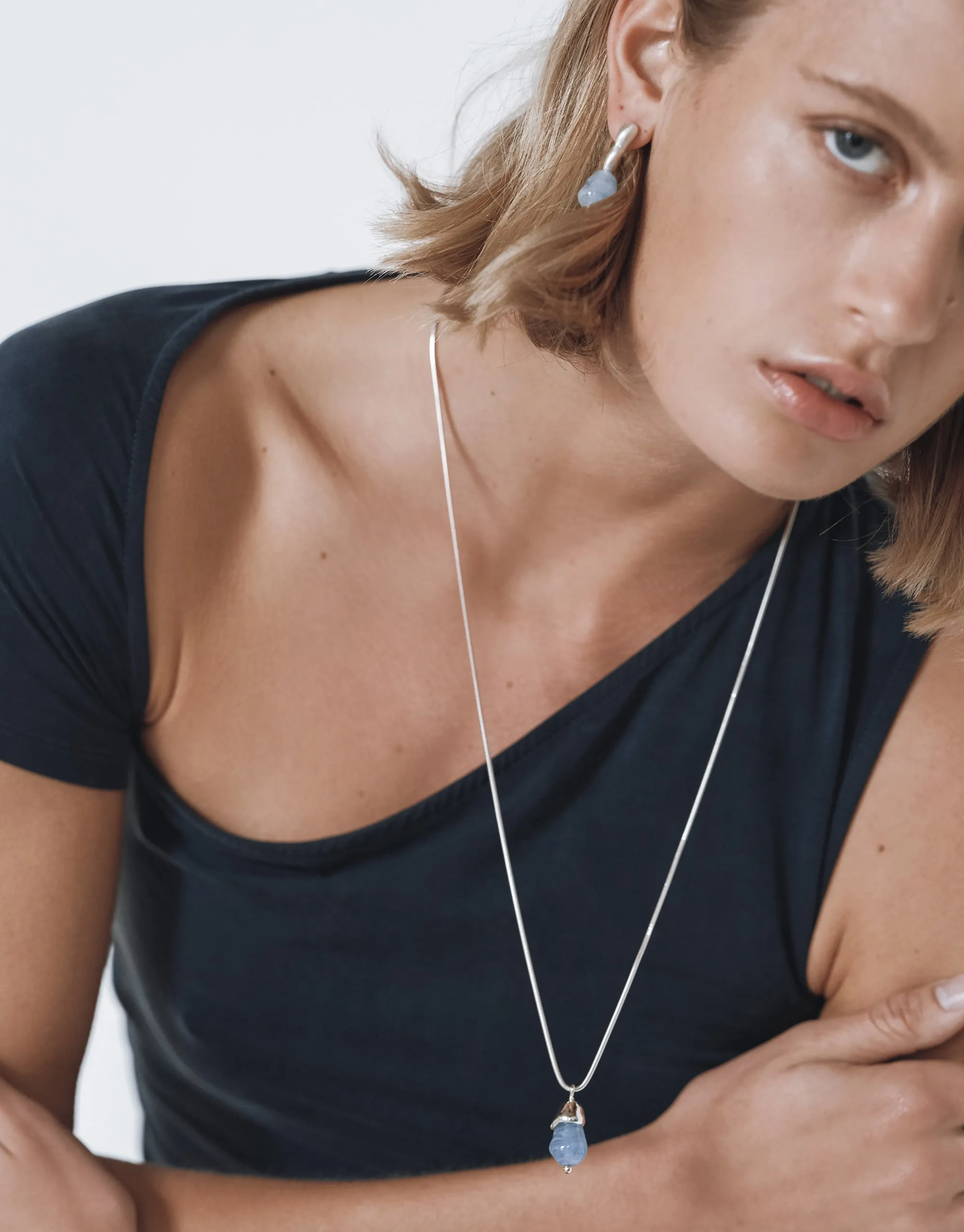 Solace Drop Necklace | Snake Chain