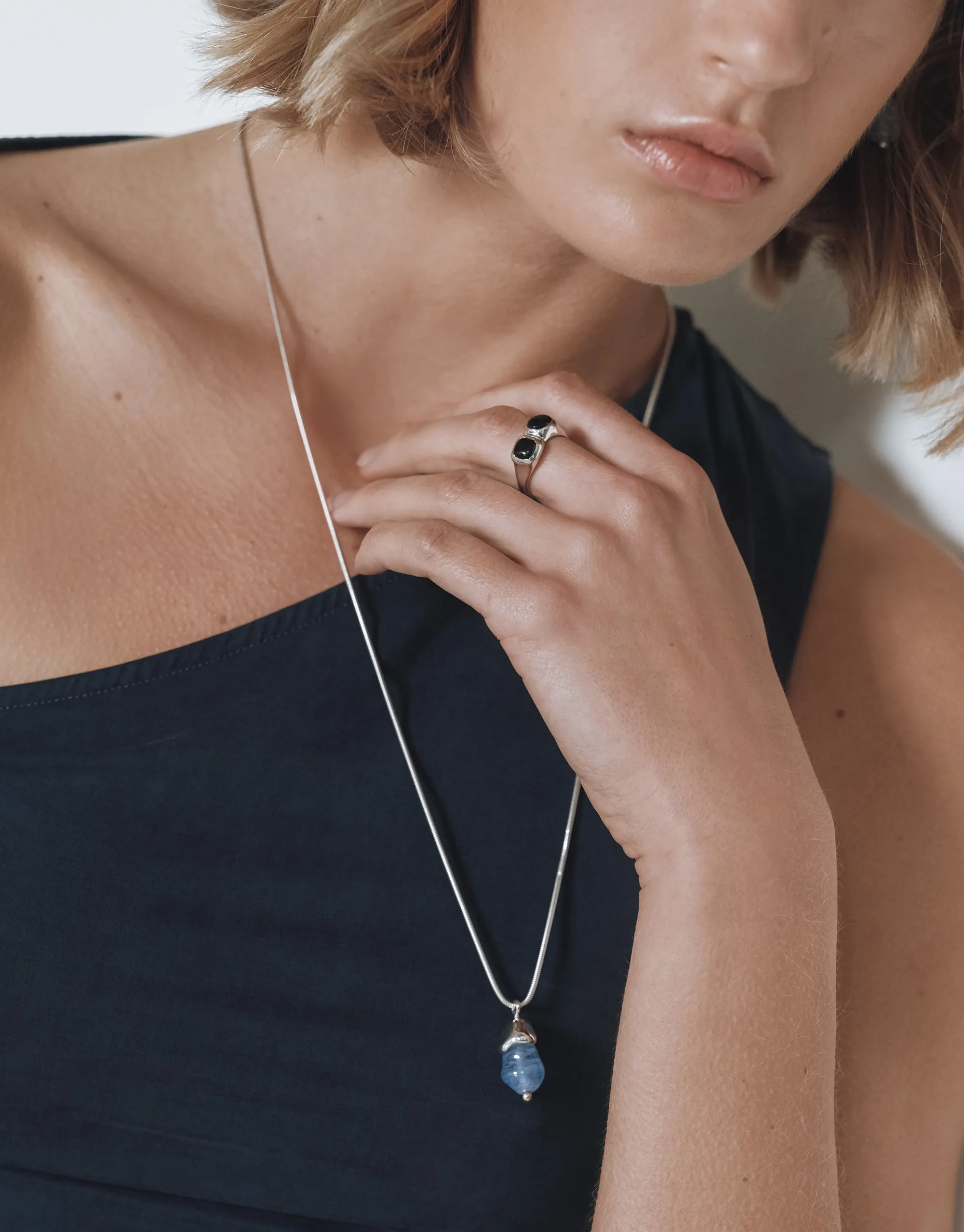 Solace Drop Necklace | Snake Chain