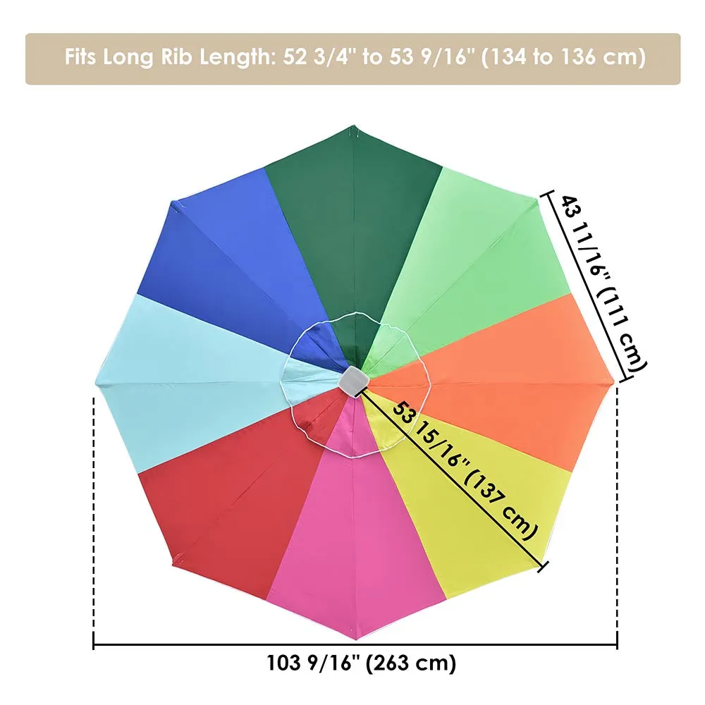 TheLAShop 9ft 8-Rib Patio Market Umbrella Replacement Canopy