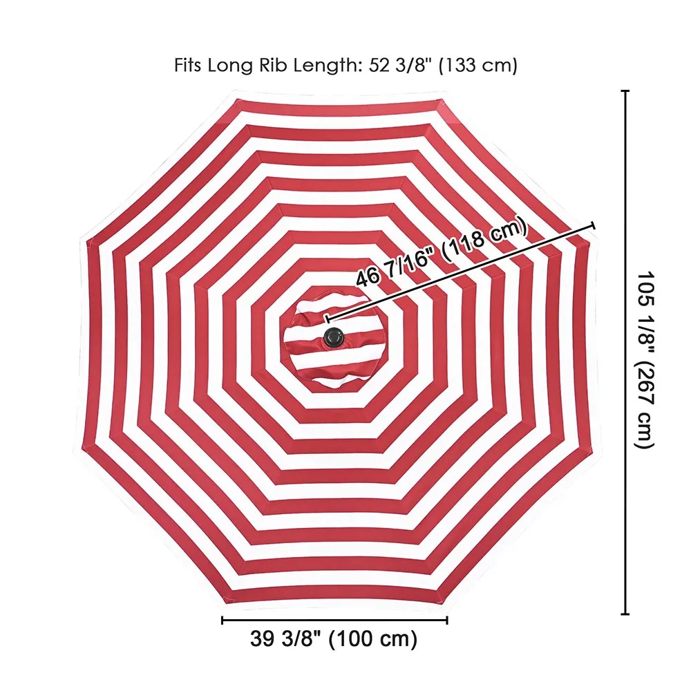TheLAShop 9ft 8-Rib Patio Market Umbrella Replacement Canopy