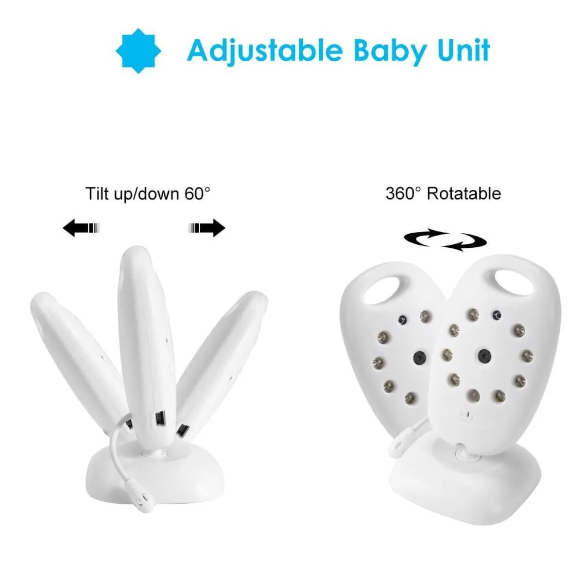 Video baby monitor wireless camera   2 way intercom audio   night vision   temperature sensor   8 lullaby   2 inch LCD screen   baby pet monitoring monitoring audio for home security, no need for WiFi VB601
